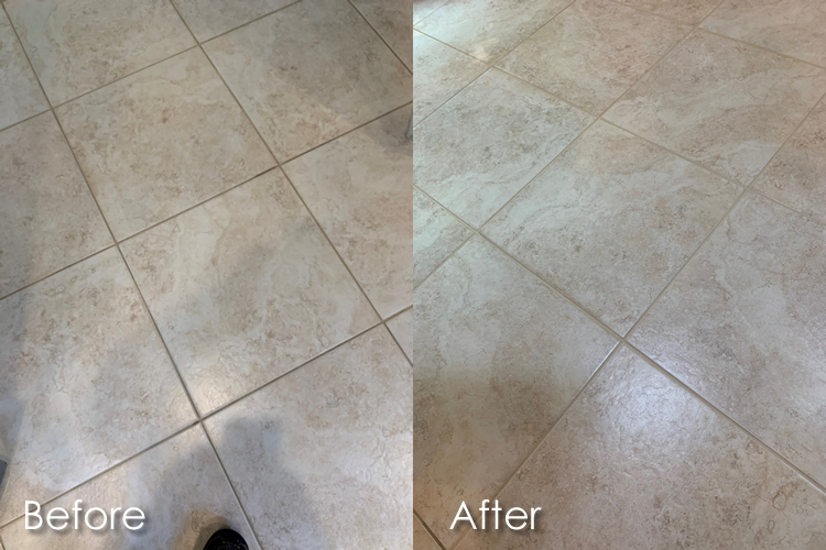 tile grout color sealing before and after